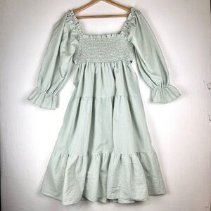 R Vivimos Gingham Check Tiered Smocked Dress Coquette‎ Cottagecore